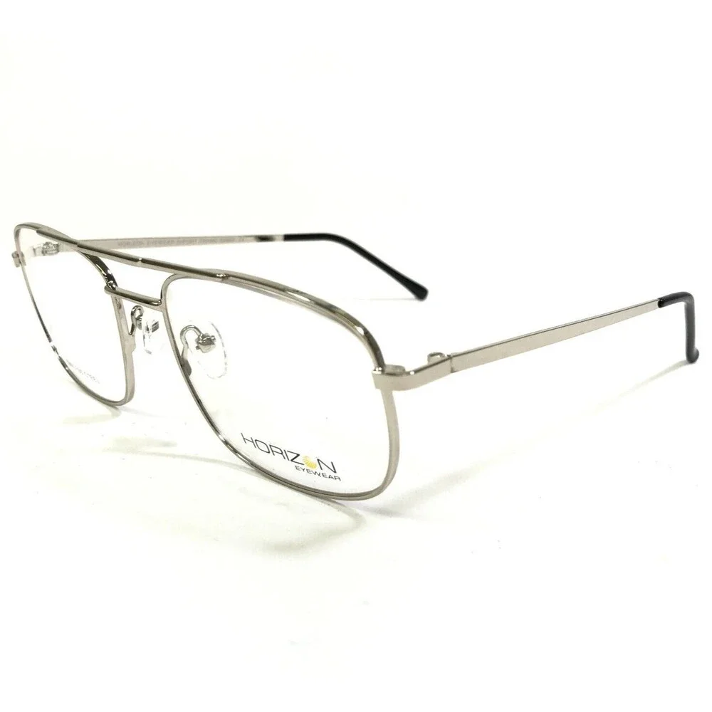 Horizon Eyeglasses Frames H-PORT SILVER Square Full Rim 55-19-142